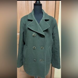 L.L. Bean Women's Classic Double-Breasted Pea Coat - Forest Green